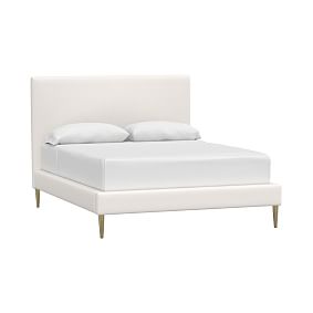 Ellery Upholstered Bed, Single, Twill White