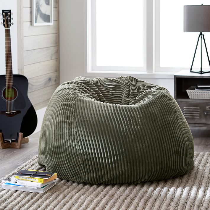 Chamois Olive Bean Bag Chair