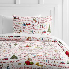 Dr. Seuss's The Grinch&#8482; Words Of Who-Ville Flannel Duvet Cover