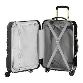 Luxe Hard-Sided Black Carry-On Spinner Suitcase