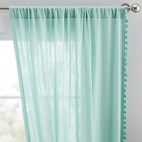 Side Pom Sheer Curtain 