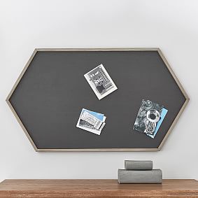 Wood Framed Hexagon Pinboard, Brushed Fog