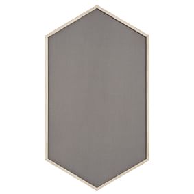 Wood Framed Hexagon Pinboard, Brushed Fog