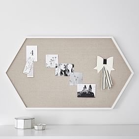 Wood Framed Hexagon Pinboard (23&quot;x41&quot;)