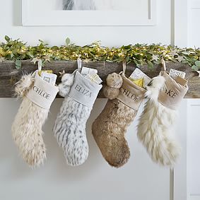 Snow-Cat Faux-Fur Stocking