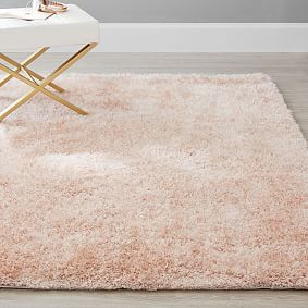 Shimmer Shag Performance Rug - Blush