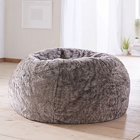 Tipped Faux Fur Bean Bag Chair