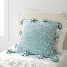 Chenille Chunky Tassel Euro Pillow