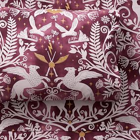 Harry Potter&#8482; Magical Damask Sheet Set, Burgundy