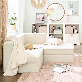 Piped Cushy Sectional Set with Storage (65&quot;)