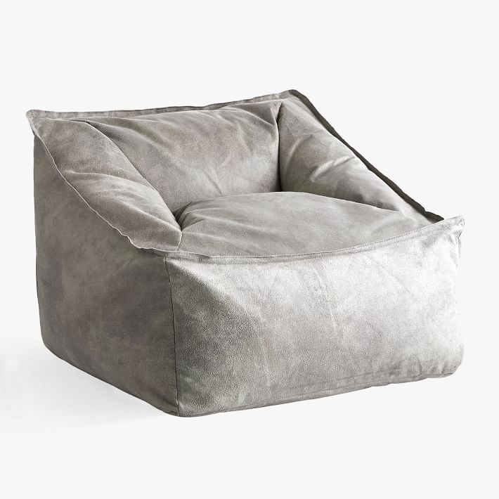 Textured Faux-Suede Storm Modern Lounger