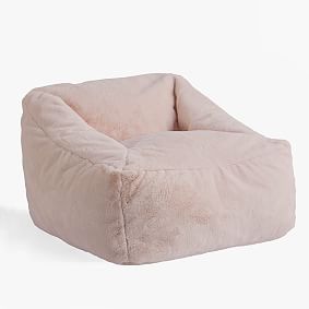 Blush Faux Fur Modern Lounger