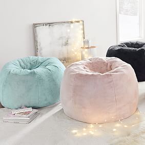 Faux Fur Blush Bean Bag Chair