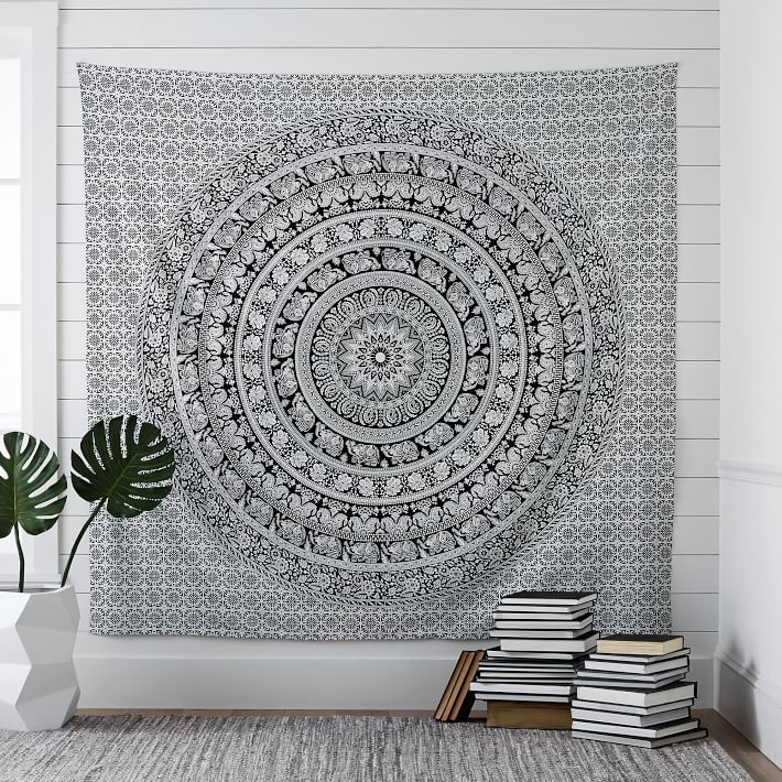 Printed Tapestry, Black/White