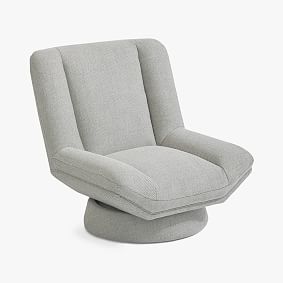 Boucle Twill Gravel Cole Swivel Chair