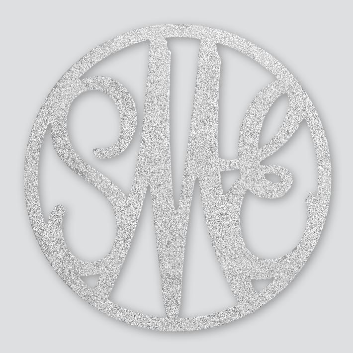 Glitter Wooden Cut-Out Script Monogram