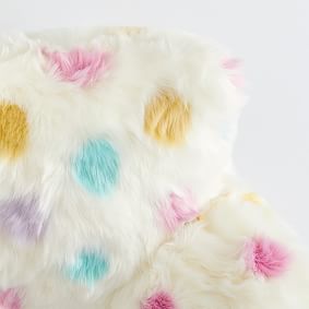 Lots-A-Dots Faux-Fur Backrest Pillow Cover