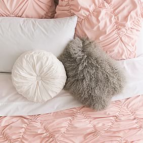 Velvet Pleated Round Pillow