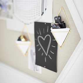 Wood Framed Hexagon Pinboard (23&quot;x41&quot;)