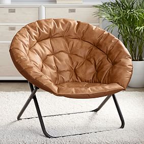 Faux Leather Caramel Hang-A-Round Chair