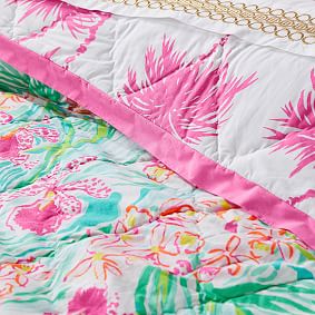 Lilly Pulitzer Orchid Reversible Quilt