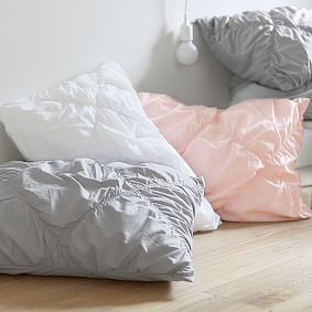 Ruched Diamond Organic Duvet Cover