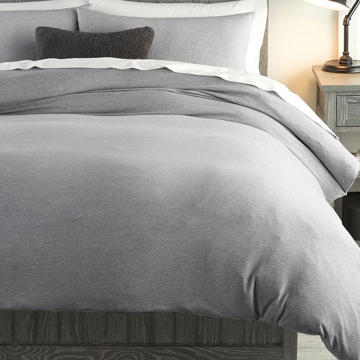 Pottery good Barn Queen size Belgian flax Linen Duvet Heather charcoal