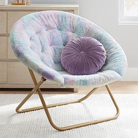 Faux-Fur Tie-Dye Hang-A-Round Chair