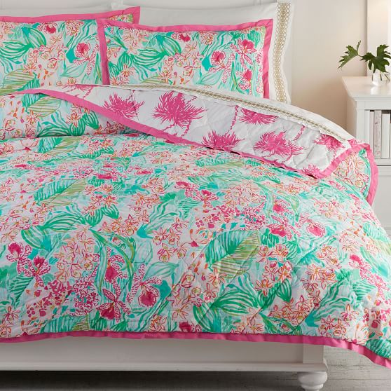 NWT Pottery Barn~Lilly Pulitzer Pineapple Party Tropical 2024 Comforter Quilt~Full Q