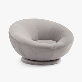 Lustre Velvet Light Grey Groovy Swivel