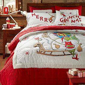 Dr. Seuss's The Grinch&#8482; Words Of Who-Ville Flannel Duvet Cover