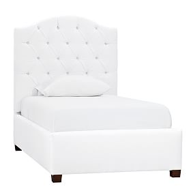 Eliza Tufted Upholstered Bed, Single, Performance Everyday Velvet White