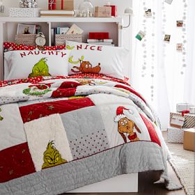 Grinch pottery barn twin quilt 2024