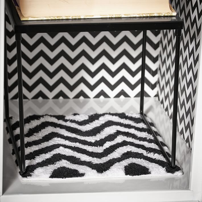 Black Chevron Locker Rug