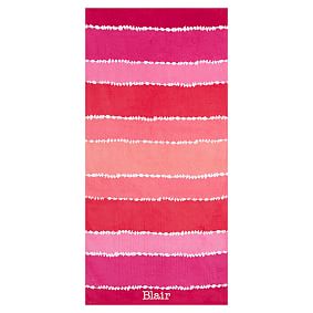 Tie Dye Stripe Beach Towel, Pink