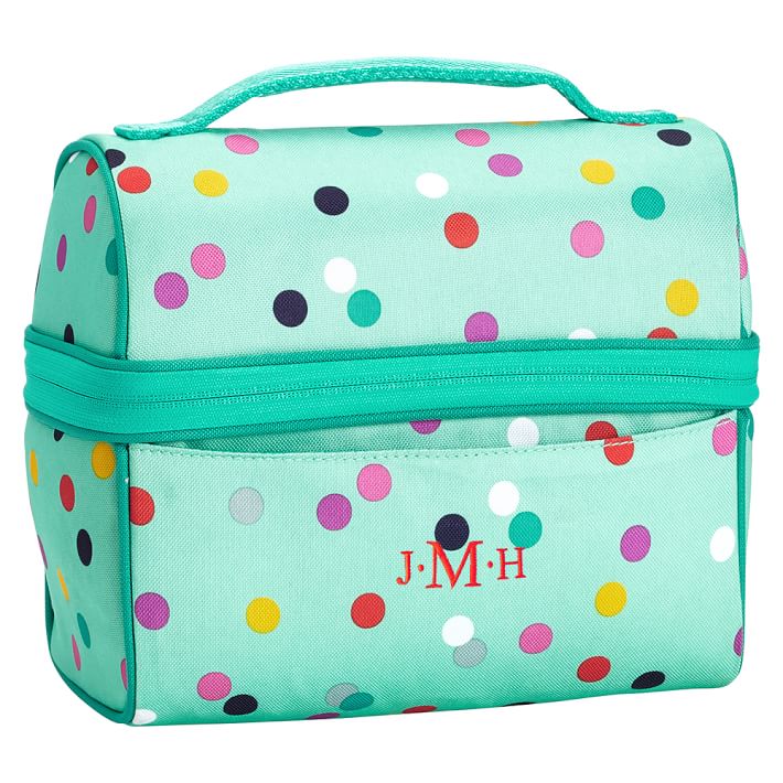 Gear-Up Mint Confetti Retro Lunch Bag