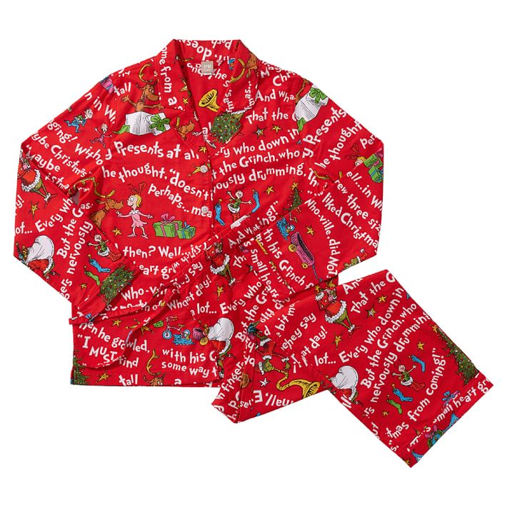 Dr. Seuss s The Grinch Flannel Pajama Set Pottery Barn Teen