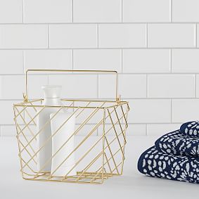 Gold Wire Bath Caddy Set