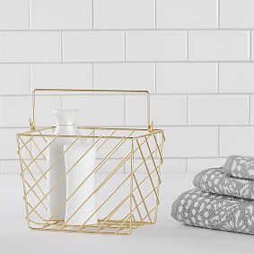 Gold Wire Bath Caddy Set