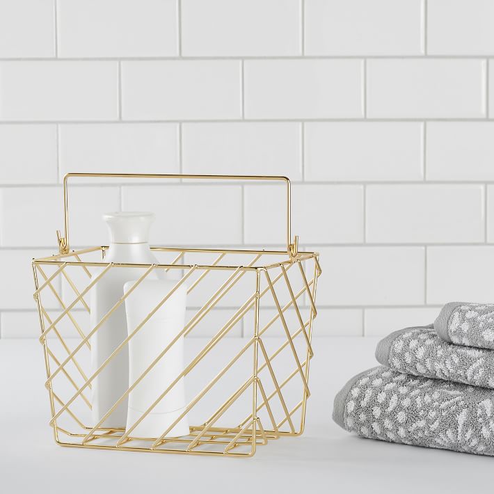 Gold Wire Bath Caddy Set