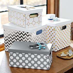 Metallic Printed Storage Bins