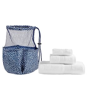 Student Shower Set w/ Hanging Caddy, Mini Dot