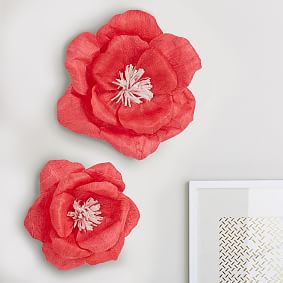 Crepe Flowers, Set of 2