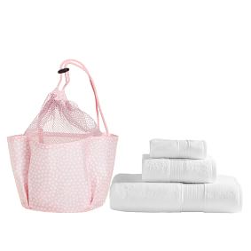 Student Shower Set w/ Hanging Caddy, Mini Dot