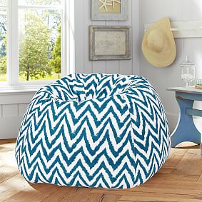 Dark Pool Tie Dye Chevron Beanbag