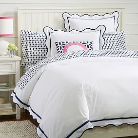 Vienna Scallop Duvet Cover, Royal Navy