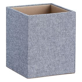 Fabric Desk Accessories Set, Chambray