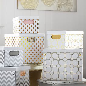 Metallic Printed Storage Bins