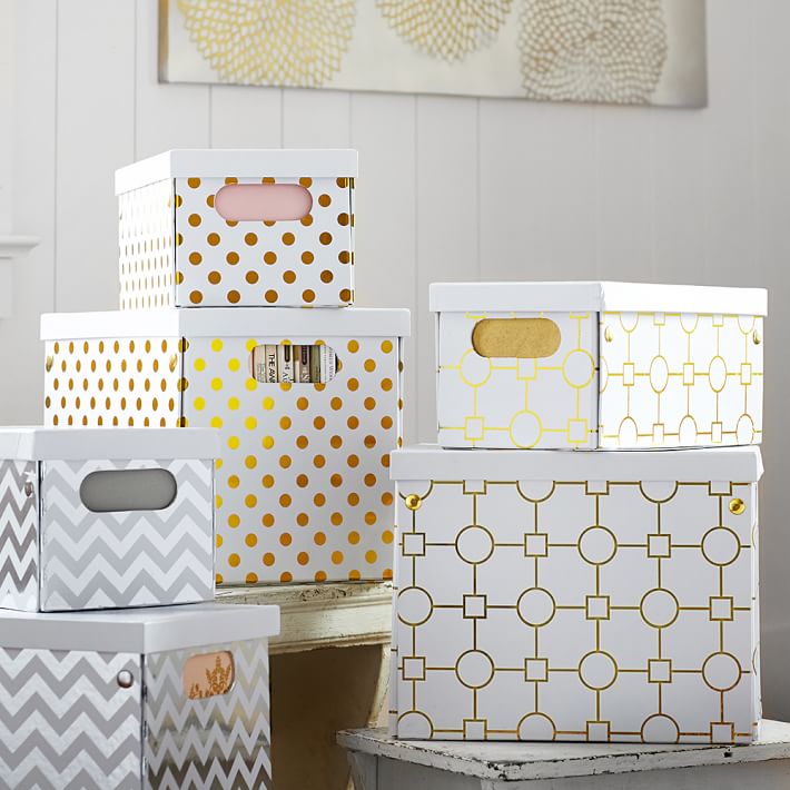 Metallic Printed Storage Bins