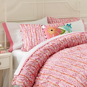 Pottery barn teen hot pink with large white dots full queen duvet outlets cover one sham